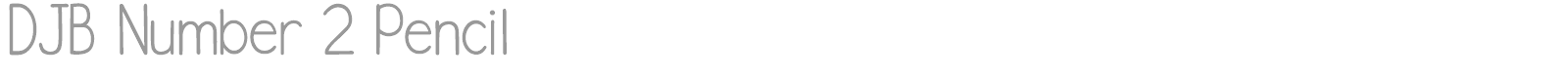 DJB Number 2 Pencil font preview
